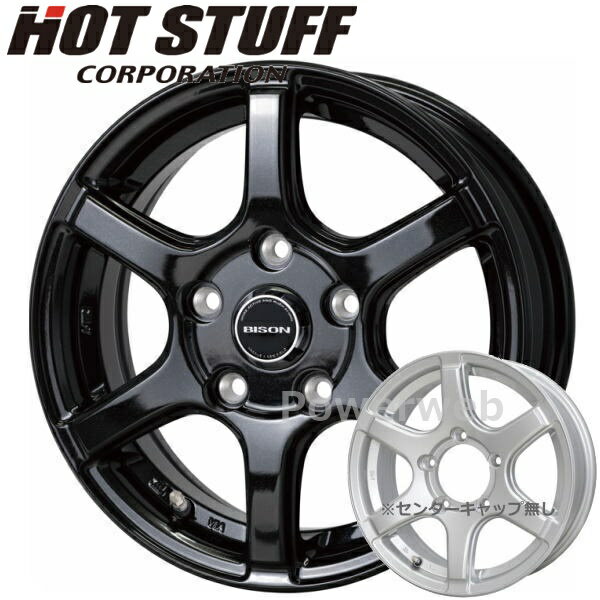 BISON BN-04 16インチ 5.5J PCD:139.7 穴数:5 inset:22 メタリックブラック (MBK) (バイソン BN04) HOT STUFF [ホイール4本セット]