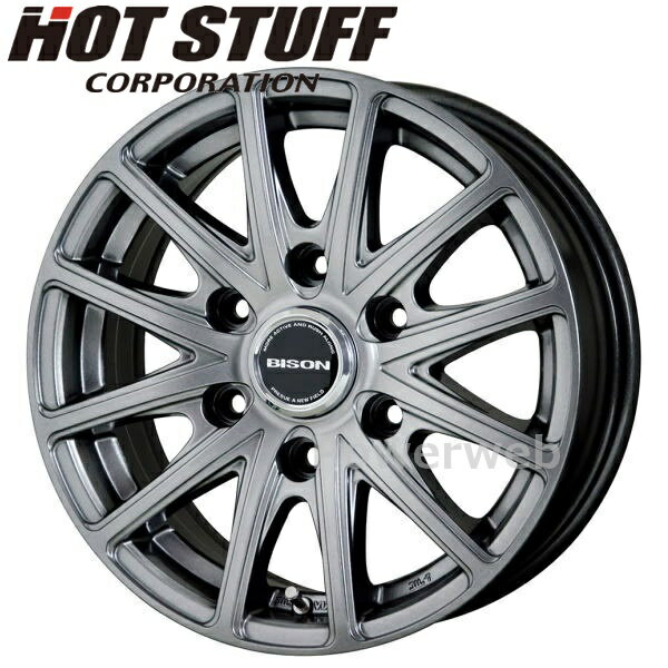 BISON BN-01 17インチ 7.5J PCD:139.7 穴数:6 inset:28 ダークシルバー (DS) (バイソン BN01) HOT STUFF [ホイール4本セット]