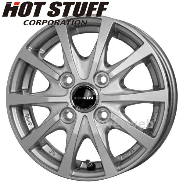 BISON BN-02 12インチ 3.50B PCD:100 穴数:4 inset:45 ダークシルバー (DS) (バイソン BN02) HOT STUFF [ホイール1本]