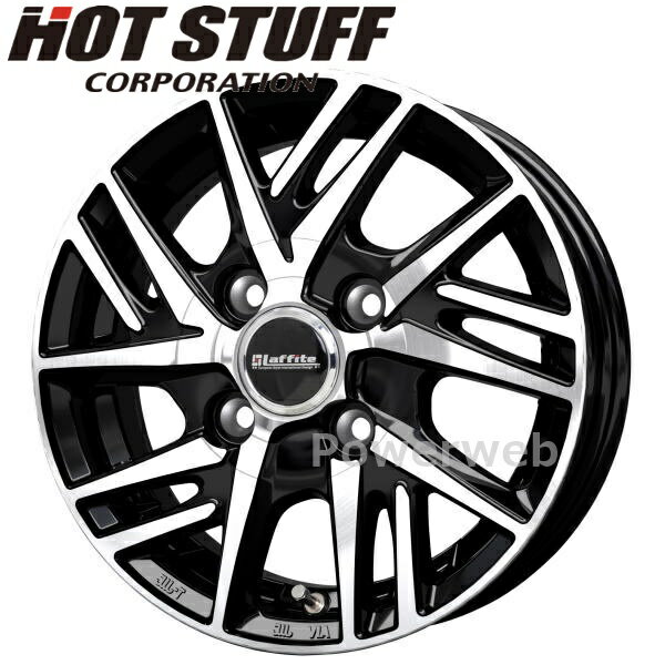 Laffite LW-06 II 12インチ 4.00B PCD:100 穴数:4 inset:43 ブラックポリッシュ (BK/P) (ラフィット LW06 2) HOT STUFF [ホイール1本]
