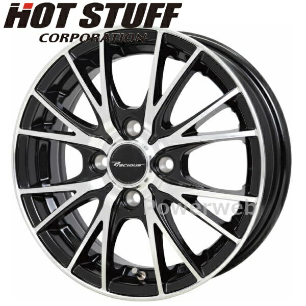 Precious HM-1 V-II 14インチ 4.5J PCD:100 穴数:4 inset:45 メタリックブラックポリッシュ (BK/P) (プレシャス) HOT STUFF [ホイール4本セット]