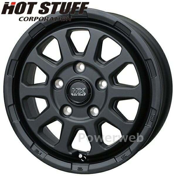 MAD CROSS RANGER 14インチ 5.0J PCD:114.3 穴数:5 inset:45 マットブラック (MTBK) マッド クロス レンジャー HOT STUFF (ホットスタッフ) [ホイール4本セット]