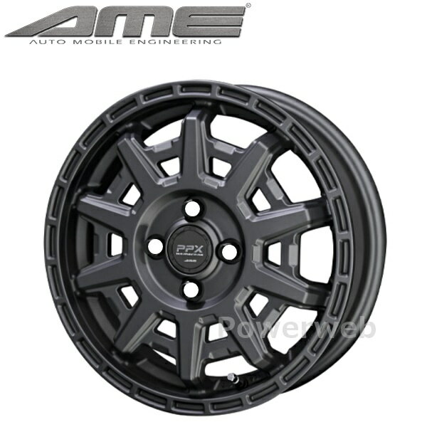 PPX D10X 14インチ 4.5J PCD:100 穴数:4 inset:48 マットダークガンメタリック (KYOHO AME/共豊) [ホイール4本セット]