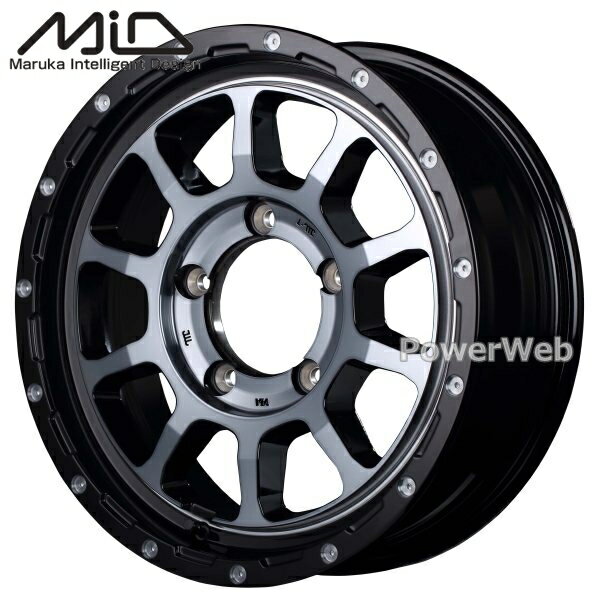 樂天商城 - NITRO POWER M10 PERSHING-J (M10 パーシング) 16インチ 5.5J PCD:139.7 穴数:5 inset:20 ブラック/DC+マシニング/ブラッククリア [ホイール4本セット]