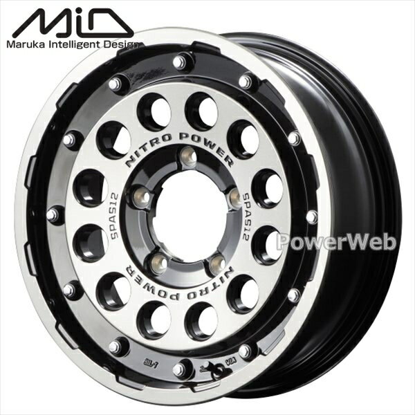 MID NITRO POWER H12 SHOTGUN (ナイトロ パワー ショットガン) 16インチ 5.5J PCD:139.7 穴数:5 inset:20 ブラッククリア/マシニング [ホイール4本セット]