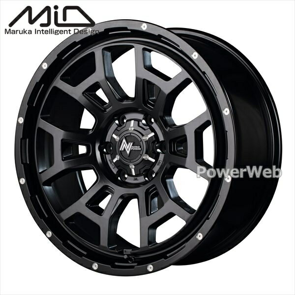MID NITRO POWER H6 SLUG (ナイトロ パワー スラッグ) 16インチ 6.5J PCD:139.7 穴数:6 inset:48 セミグロスブラック/マシニング [ホイール4本セット]