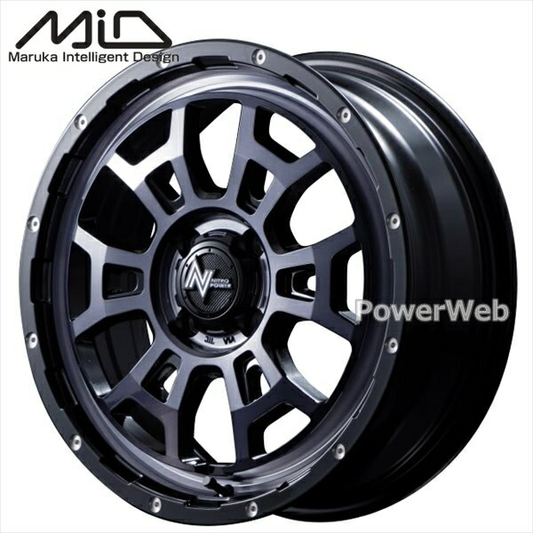 MID NITRO POWER H6 SLUG (ナイトロ パワー スラッグ) 16インチ 6.0J PCD:100 穴数:4 inset:40 ブラッククリア/ピアスドリルド [ホイール1本]
