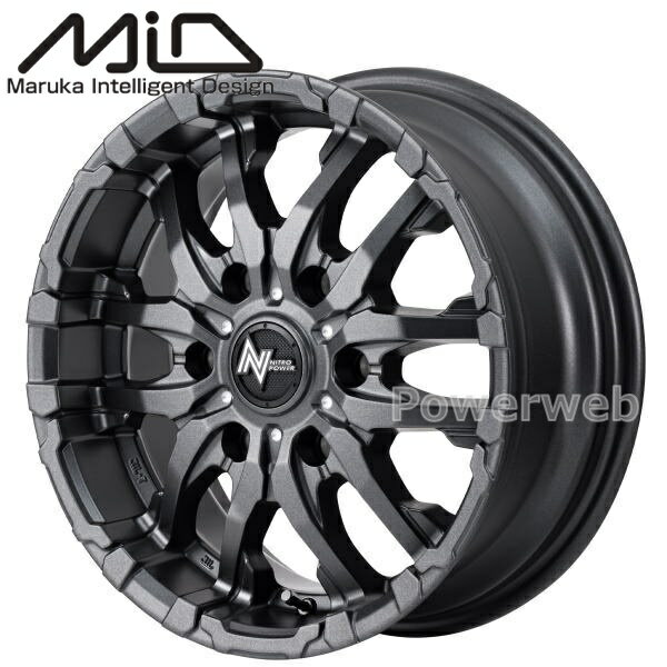 MID NITRO POWER M26 CROSSFANG 17インチ 6.5J PCD:139.7 穴数:6 inset:48 バレルブラック/ドリルド [ホイール1本]