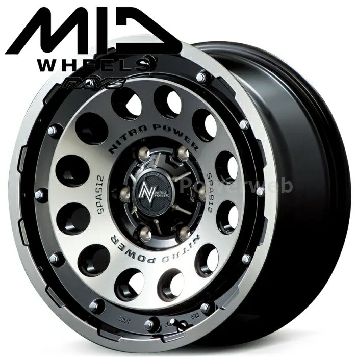 Rakuten - MID NITRO POWER H12 SHOTGUN (ショットガン) 17インチ 8.0J PCD:139.7 穴数:6 inset:55 ブラッククリア/マシニング (BKM) マルカサービス [ホイール1本]