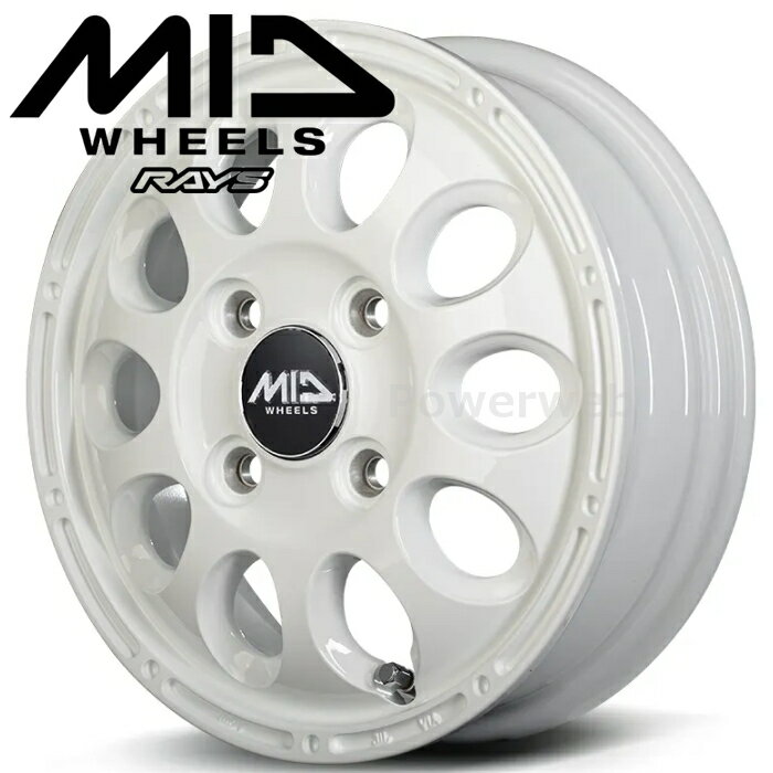 Rakuten - MID WHEELS GAIA X (ガイア クロス) 12インチ 4.0J PCD:100 穴数:4 inset:42 ホワイト (WHI) マルカサービス [ホイール4本セット]