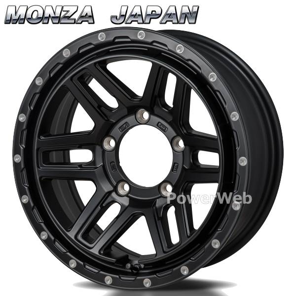 MONZA JAPAN HI BLOCK ERDE 16インチ 5.5J PCD:139.7 穴数:5 inset:22 サテンブラック/ミーリング (モンツァジャパン ハイブロック エルデ) [ホイール4本]