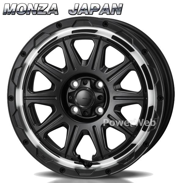 MONZA JAPAN HI BLOCK REGULES 16インチ 6.0J PCD:100 穴数:4 inset:40 サテンブラック/リムポリッシュ (モンツァジャパン ハイブロック レグルス) [ホイール1本]