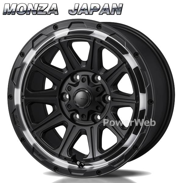 MONZA JAPAN HI BLOCK REGULES 17インチ 8.0J PCD:139.7 穴数:6 inset:20 サテンブラック/リムポリッシュ (モンツァジャパン ハイブロック レグルス) [ホイール1本]