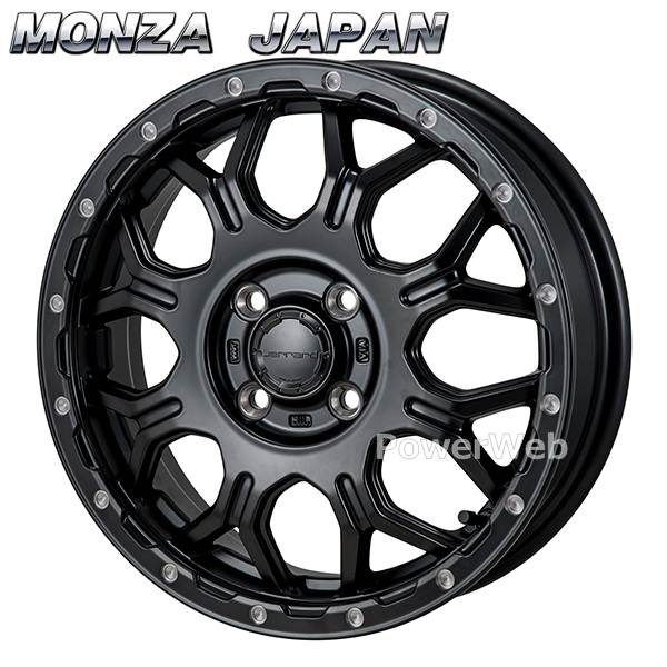 MONZA JAPAN HI BLOCK JERRARD 15インチ 4.5J PCD:100 穴数:4 inset:45 サテンブラック/ミーリング (モンツァジャパン ハイブロック ジェラード) 