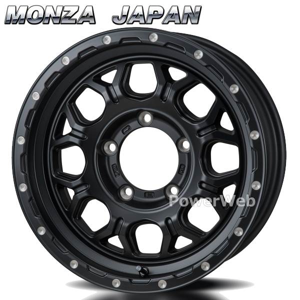 MONZA JAPAN HI BLOCK JERRARD 16インチ 6.0J PCD:139.7 穴数:5 inset:0 サテンブラック/ミーリング (モンツァジャパン ハイブロック ジェラード) 