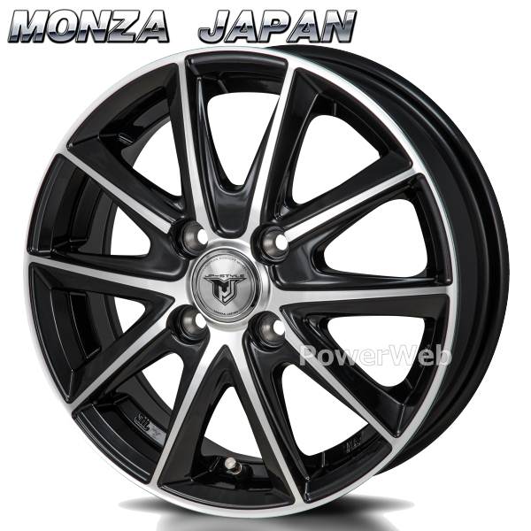 MONZA JAPAN JP STYLE MJ01 14インチ 4.5J PCD:100 穴数:4 inset:45 ブラックメタリック/ポリッシュ (モンツァジャパン ジェイピースタイル) [ホイール4本]