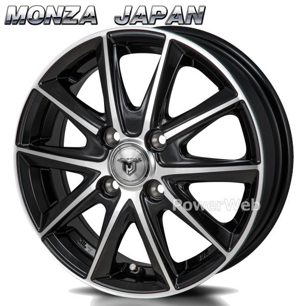 MONZA JAPAN JP STYLE MJ01 14インチ 5.5J PCD:100 穴数:4 inset:40 ブラックメタリック/ポリッシュ (モンツァジャパン ジェイピースタイル) [ホイール4本]