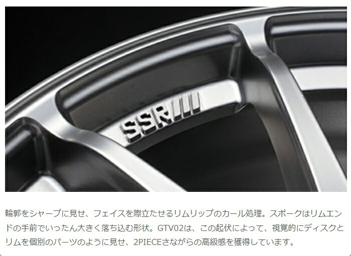 SSR GTV02 18インチ 8.0J PCD:112 穴数:5 inset:45 グラファイトガンメタ [ホイール1本]