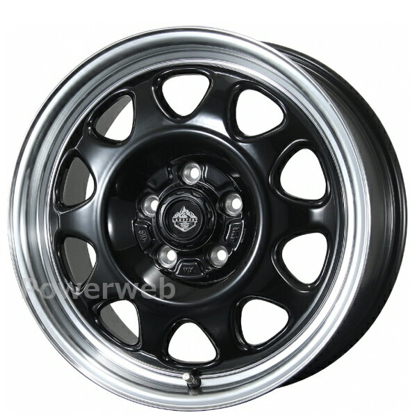 TOPY LANDFOOT SWZ 14インチ 5.0J PCD:114.3 穴数:5 inset:50 グロスブラック/リムポリッシュ (GB/RP) トピー ランドフット [ホイール4本セット]