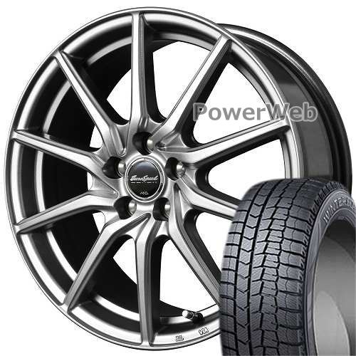 WINTER MAXX 02 205/65R15 94Q DUNLOP ■EUROSPEED G-810 MID メタリックグレー 15×6.0 114/5H +45 スタッドレス＆ホイールセット