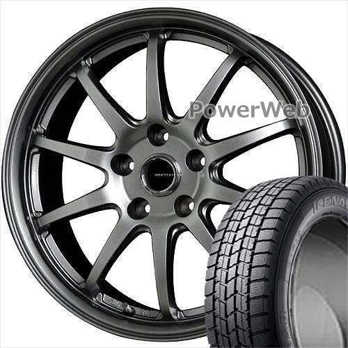 ICE NAVI 7 185/65R15 88Q GOODYEAR ■G.speed G04 HOT STUFF ダークシルバー 15×6.0 100/5H +43 スタッドレス＆ホイールセット