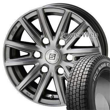 ICE NAVI CARGO 195/80R15 107/105L GOODYEAR ■SEIN SS KYOHO メタルフレークシルバー 15×6.0 139/6H +33 スタッドレス＆ホイールセット