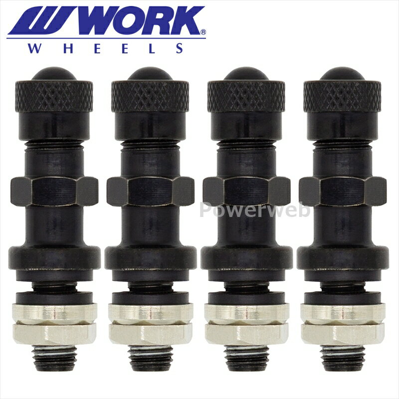 WORK (ワーク) 品番：180092 エアバルブ V41K 真鍮製 ブラック 4個セット