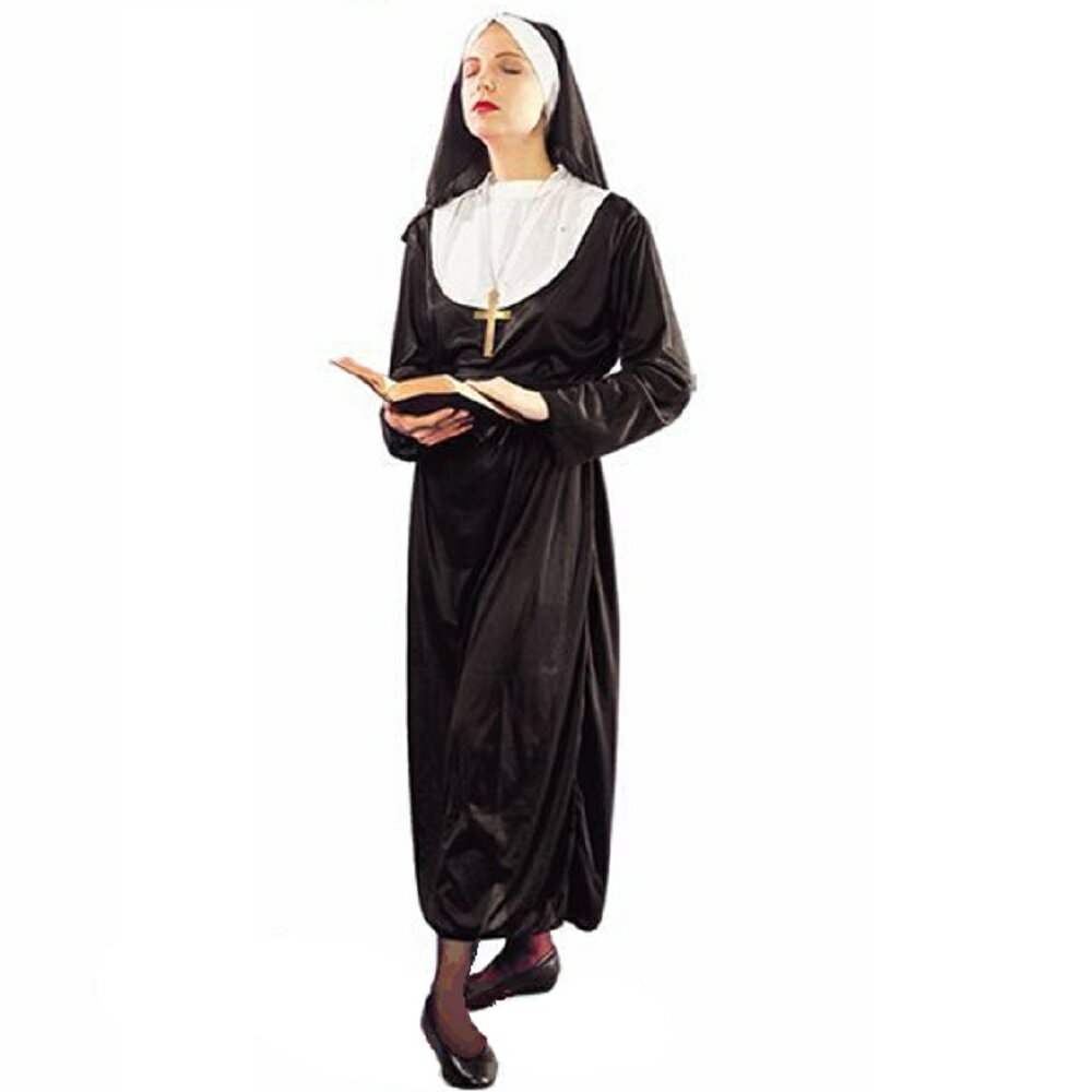 シスター 修道女 コスプレ衣装 パーティーグッズ 十字架付き サッと着るだけで変身 聖歌隊