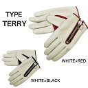 POWWOW パウワウ グローブ Gauntlet Glove TYPE TERRY メンズ レディース【限定カラー】ホワイト ガントレットグローブ タイプテリー バイカーグローブ 【2色】WHITExBlack WHITExRed 【4サイズ展開】 XS M L LL バイクグローブ 革 バイク用グローブ バイク