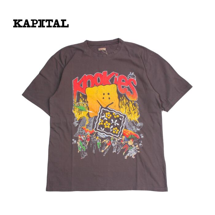 KAPITAL kapital　20/-天竺クルーT（BUSTER PECKISH BOWYpt） EK-1684SCB キャピタル カットソー 半袖 Tシャツ 日本製