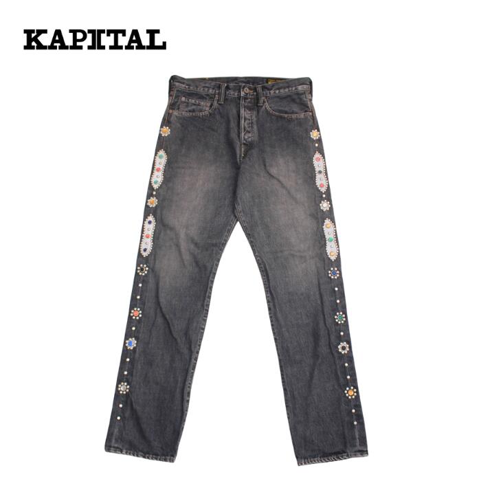 KAPITAL 14oz ブラックデニム5PモンキーCISCO（スタッズリメイク） EK-1243LPB キャピタル kapital デニムパンツ 加工