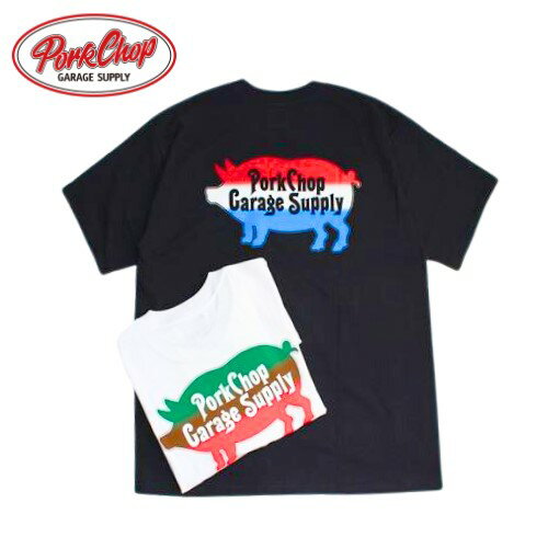 楽天Powwow Trading PostPORKCHOP GARAGE SUPPLY THREE TONE ROUNDED TEE ポークチョップガレージサプライ スリー トーン ラウンデッド T メンズ Tシャツ かっこいい おしゃれ pc233 ホワイト ブラック