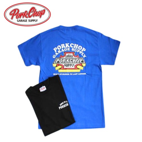 PORKCHOP GARAGE SUPPLY 3D B&S TEE ポークチョップガレージサプライ Tシャツ pc245 半袖 かっこいい おしゃれ メンズ メンズTシャツ biue black ブルー ブラック m l xl