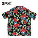 SUN SURF サンサーフ S/S RAYON HAWAIIAN SHIRT - CATTLEYA ORCHID - SS39217 半袖レーヨン ハワイアンシャツ カトレア・オーキッド アロハシャツ アメカジ 日本製 ココナッツボタン