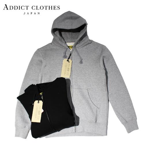 【期間限定SALE】ADDICT CLOTHES アディクトクローズ ACV-SW01 FLEECE LINED ZIP-UP HOODIE 裏フリース ジップアップ フーディパーカー メンズ メンズフーディ アメカジ 裏起毛