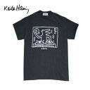 KEITH HARING キースへリング DJ DOG BLACK SS TEE DJドッグ SS T-シャツ ユニセックス 半袖 tシャツ メンズT メンズ半袖 おしゃれ メンズ コットン ブラックユーズド ブラック メンズt m l xl レディース レディースtシャツ