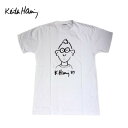 KEITH HARING キースへリング US MADE KEITH 89 WHITE SS TEE ユニセックス 半袖 tシャツ メンズT メンズ半袖 おしゃれ メンズ コットン ホワイト メンズt l レディース レディースtシャツ プリントt