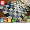 PPラグ 上敷き PP 保育園 幼稚園 ラグ カーペット 防炎 日本製 国産 市松模様 ブルー グリーン 敷物 ござ 洗える 6畳 約264cm×352cm 学校 学童保育 ペット 子供部屋 体育館 災害備蓄用 リビング
