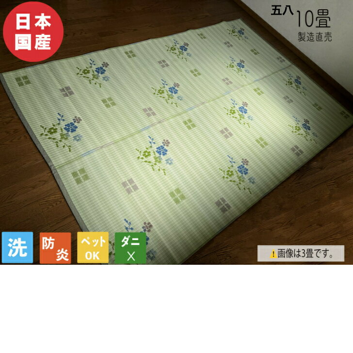 上敷き PPラグ PP敷物 ラグ PPカーペット カーペット 防炎 国産 日本製 天城 い草風敷物 ござ フローリング 保育園 幼稚園 洗える 10畳 約352cm×440cm 学校 学童保育 ペット 子供部屋 体育館 災害備蓄用
