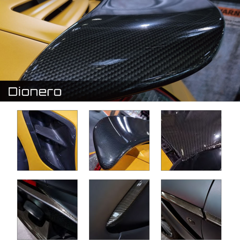 OMEGA SKINZ カーラッピングフィルム　艶あり　リアルカーボン 1525mm幅　1m単位切売り　Dionero プロ仕様