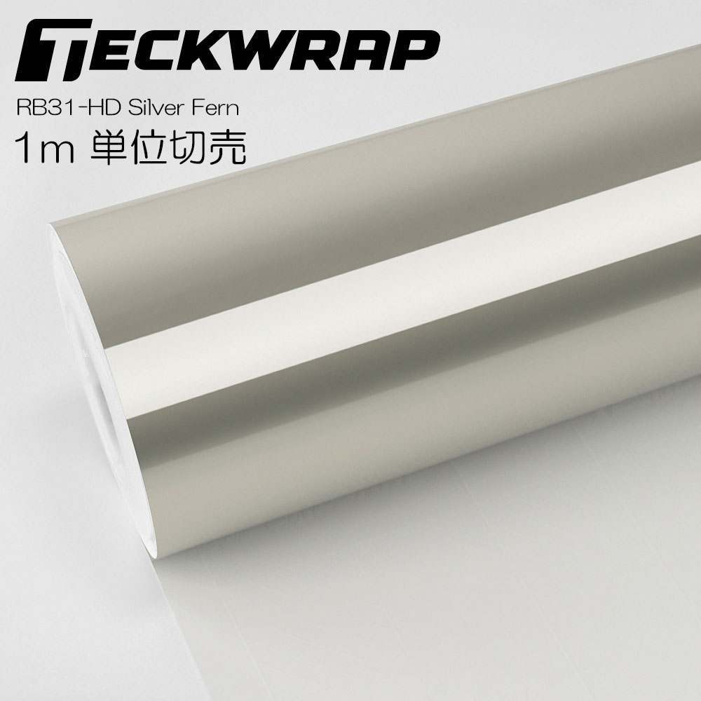 TeckWrap カーラッピングフィルム　艶ありメタリックシルバー1520mm幅　 RB31-HD　1単位切売り　Silver Fern プロ仕様