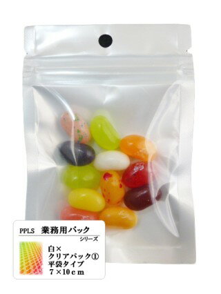 乐天商城 - 714 PPLS 業務用パック チャック付ホワイト×クリア 500枚 平袋・吊り下げ 7×10cm