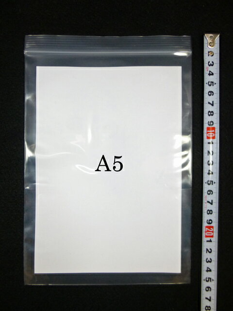 787 PPLS 業務用パック チャック付ポリ袋 100枚 平袋・厚手0.08mm 17×25cm A5 3