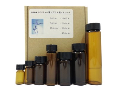 乐天商城 - 3029 PPLS 実験用 スクリュー管 ガラス瓶 アソート 容量:3ml-45ml 褐色瓶