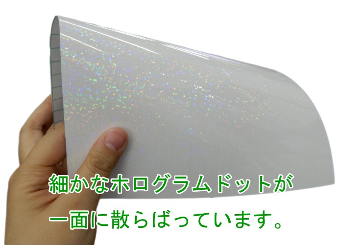 3524 PPLS クリアコーティングシール ホログラムタイプ A4 ランダムドット 20枚