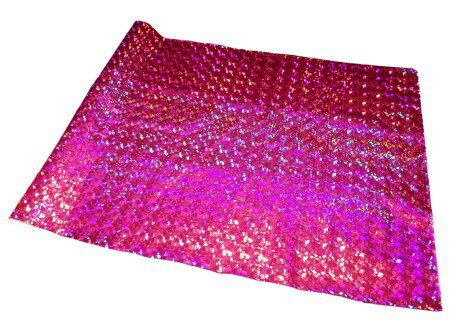 乐天商城 - 3609 PPLS ホログラム 合皮シート PU レザー ハンドメイド 生地 130cm×45cm (7) ショッキングピンク