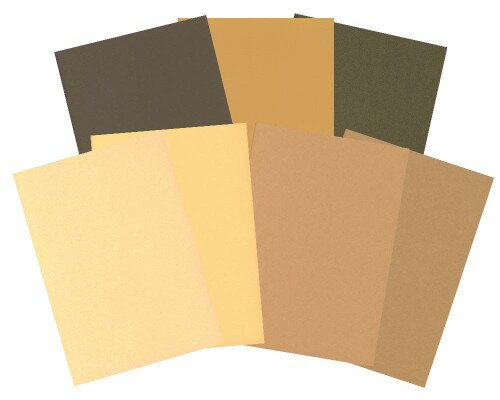 Colored Drawing Paper - 4004 PPLS カラープレーンペーパー 色クラフト紙 ブラウンアソート 7色×3枚 A4 超厚口 計21枚