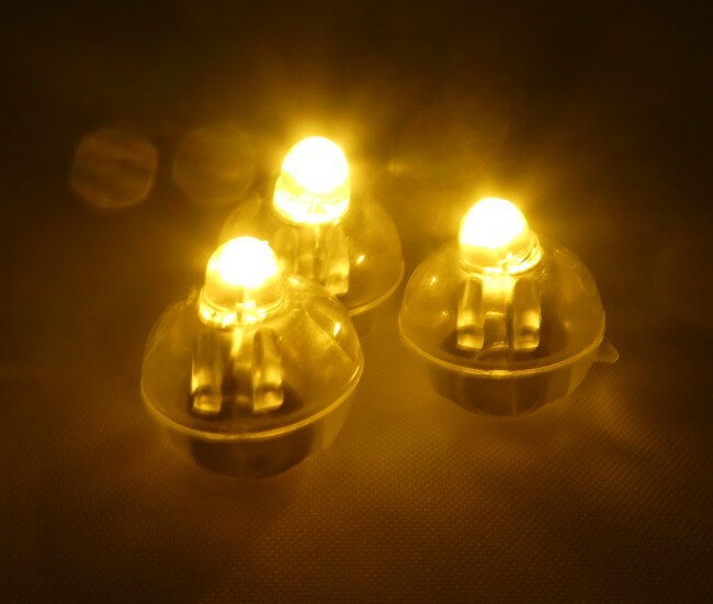 发光灯 - 4012 PPLS 超小型LEDバルーンライト 電池内蔵 丸型ミニライト 常時点灯タイプ イエロー 40個入