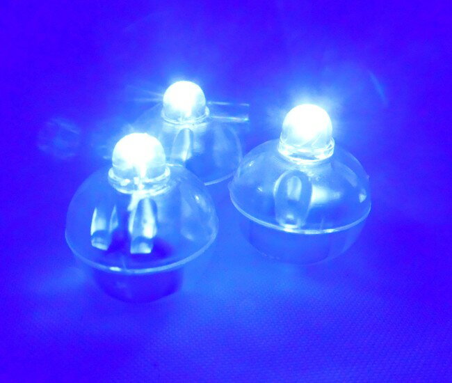 乐天商城 - 4017 PPLS 超小型LEDバルーンライト 電池内蔵 丸型ミニライト 常時点灯タイプ ブルー 40個入
