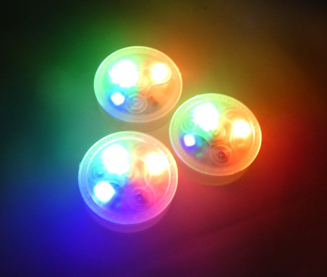 4024 PPLS 小型LEDプッシュライト 円盤型ミニライト 点滅3モード 30個入 2